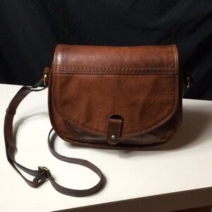 Diba Brown Leather Crossbody Bag